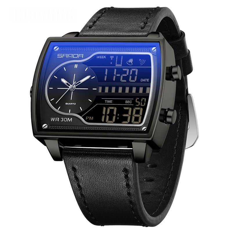 Mens Multifunctional Luminous Waterproof Watch 6163 Belt Black