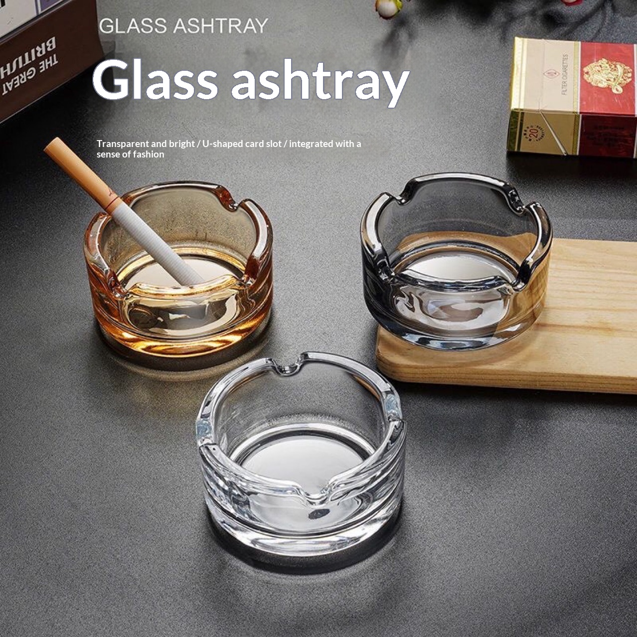 Creative Glass Ashtray For Home Living Rooms
