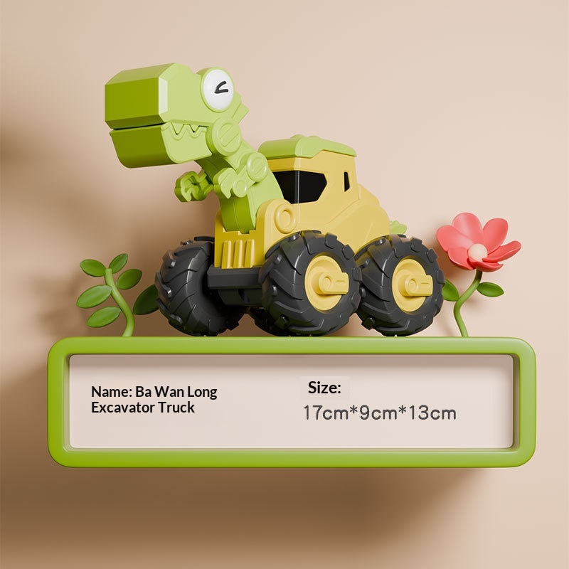 Press-and-play Dinosaur Engineering Vehicle Small Bus Toy Little Car