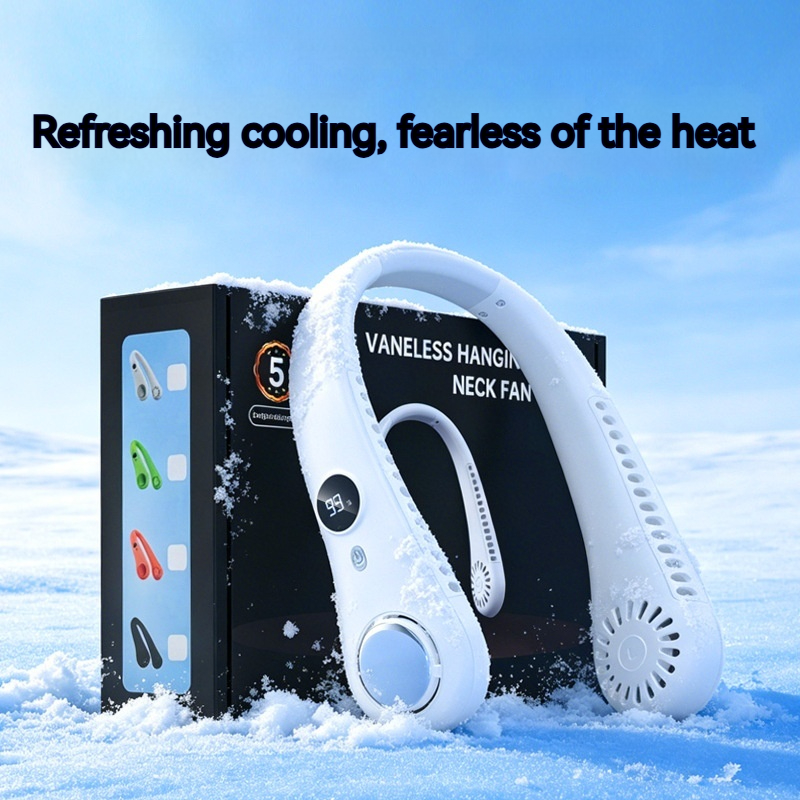 Leafless Neck Fan With Long Battery Lifeportable Personal Cooling Device