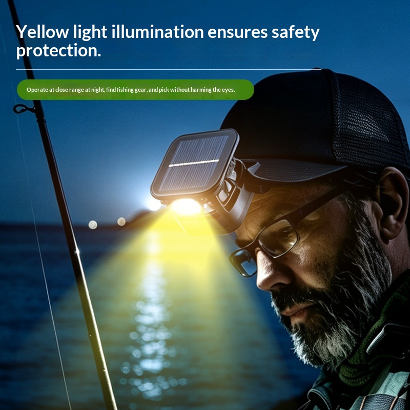 Solar-powered Cap-mounted Headlamp With Long Battery Life And Lithium Battery