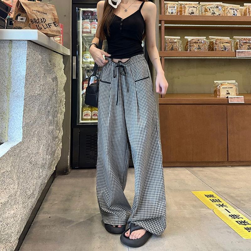 Bud-shaped Straight-leg Floor-length Pants