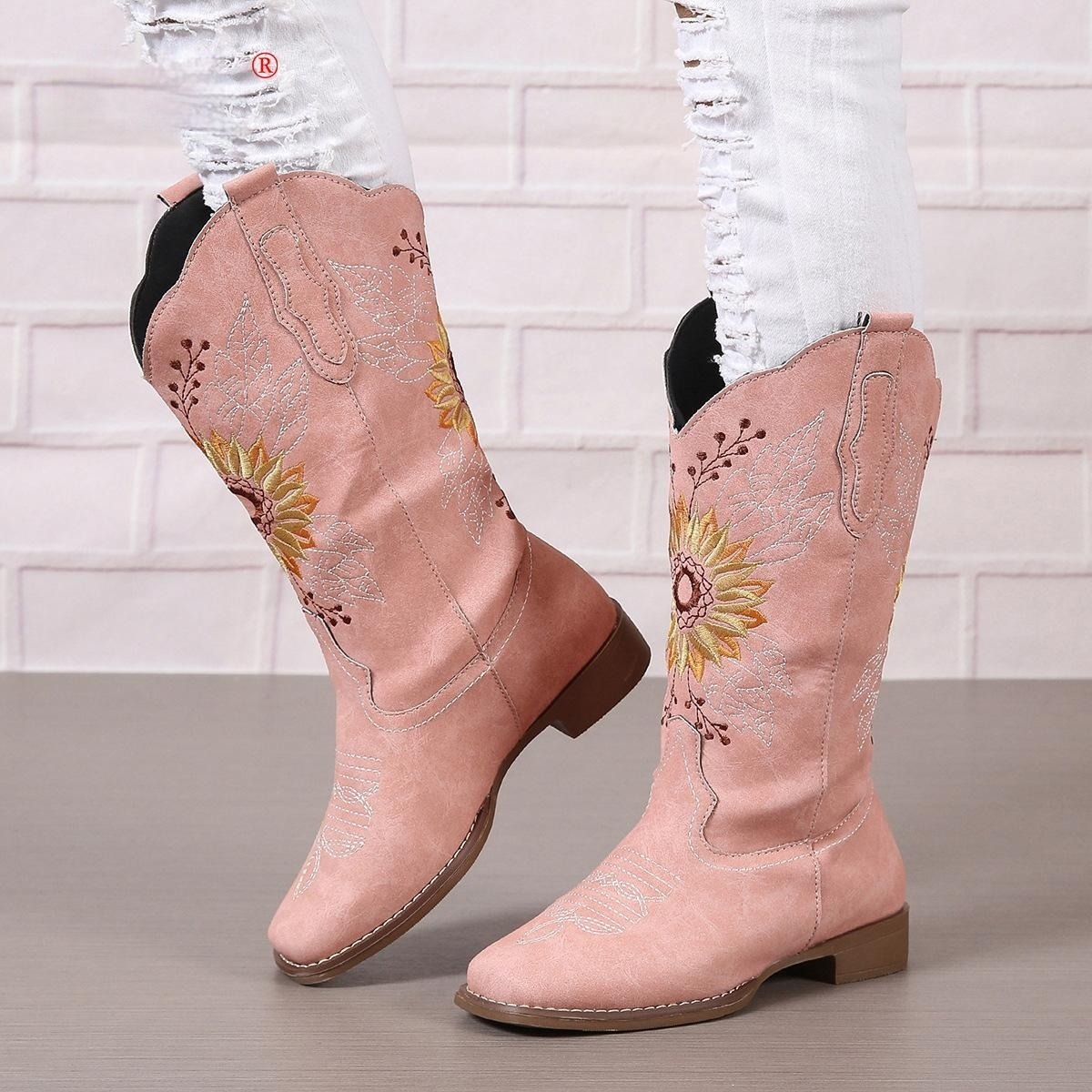Embroidered Mid-Calf Boots, picture 7 of 7