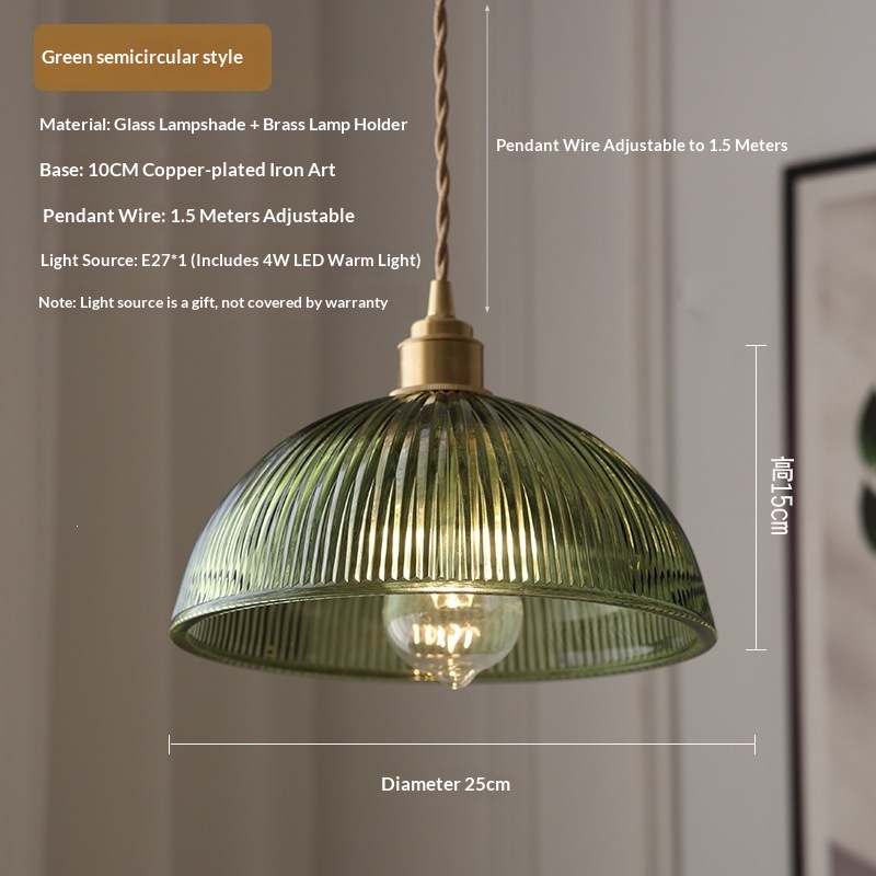Green-Striped Glass Pendant Light, picture 7 of 8