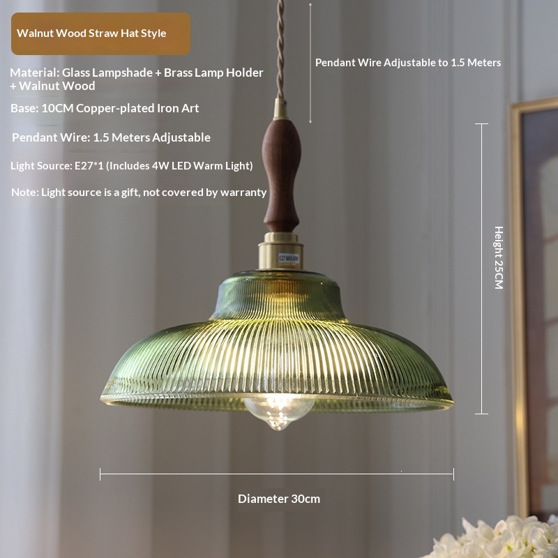 Green-Striped Glass Pendant Light, picture 4 of 8