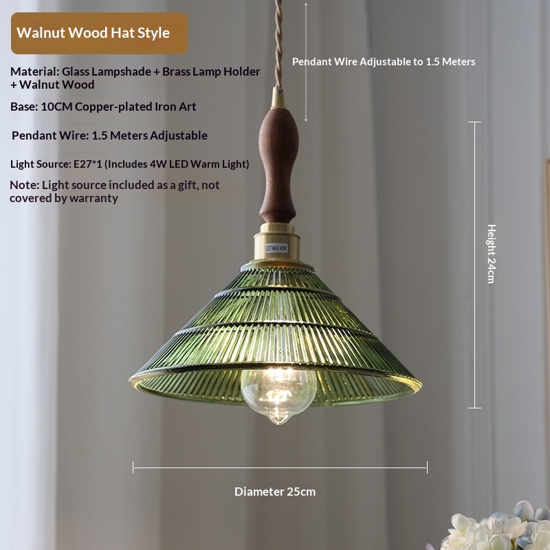 Green-Striped Glass Pendant Light, picture 6 of 8
