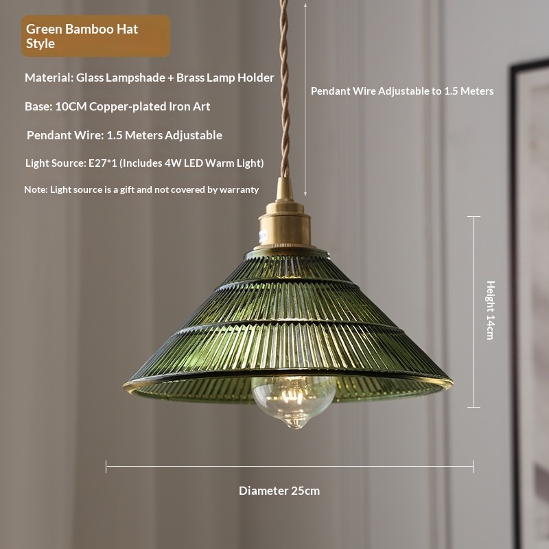 Green-Striped Glass Pendant Light, picture 5 of 8
