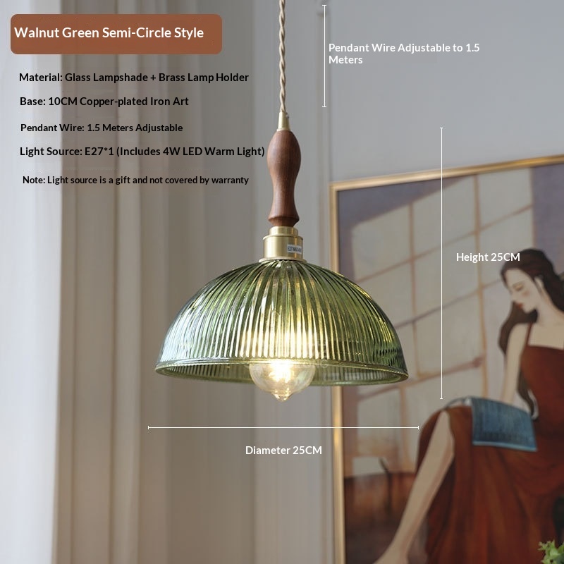 Green-Striped Glass Pendant Light, picture 8 of 8