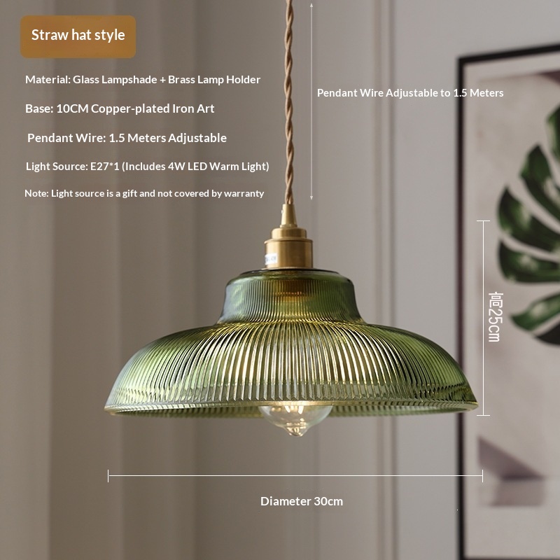 Green-Striped Glass Pendant Light, picture 3 of 8
