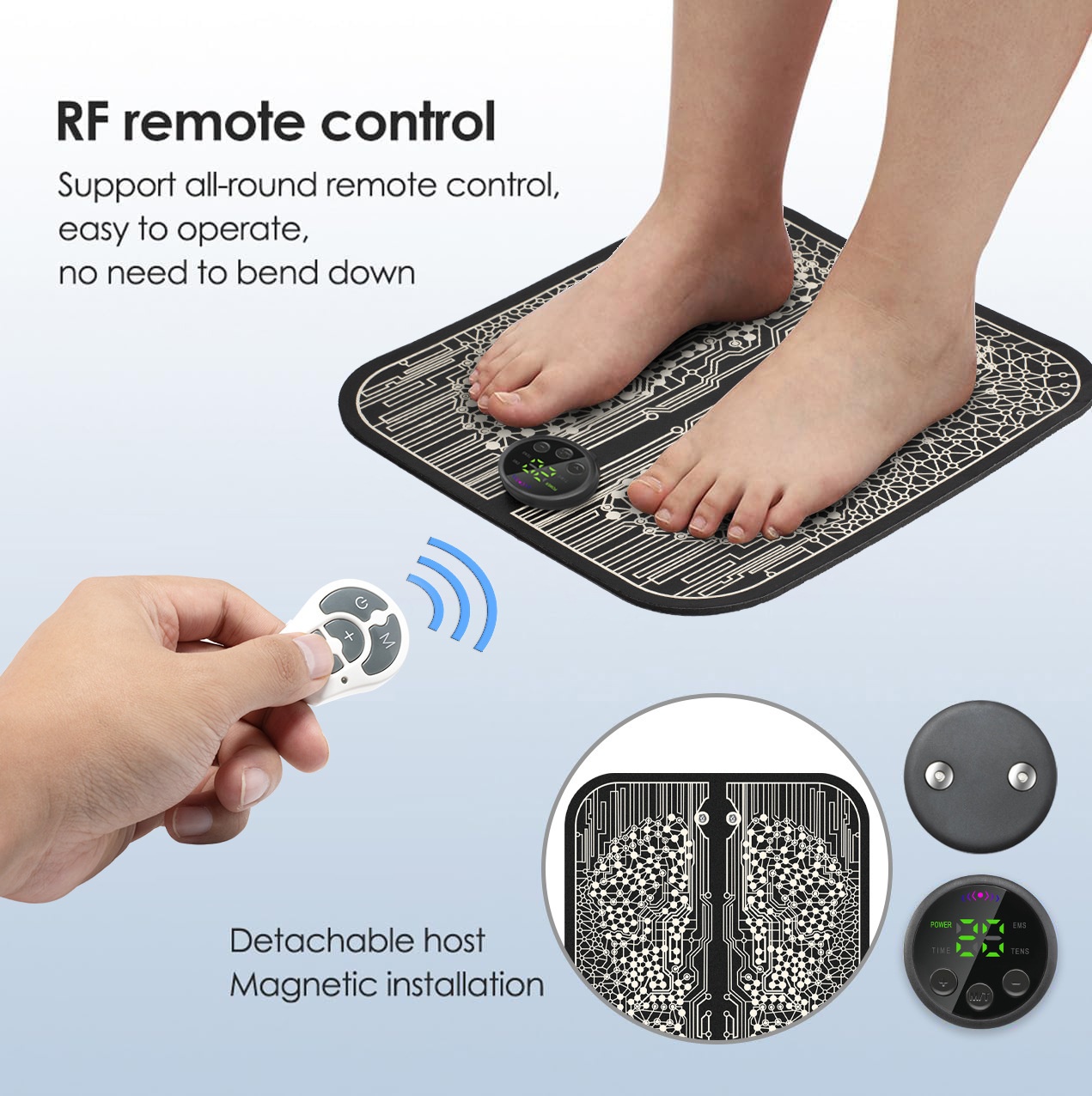 Foot Massage Pad, Pulse Therapy Foot Mat, Microcurrent Foot Care