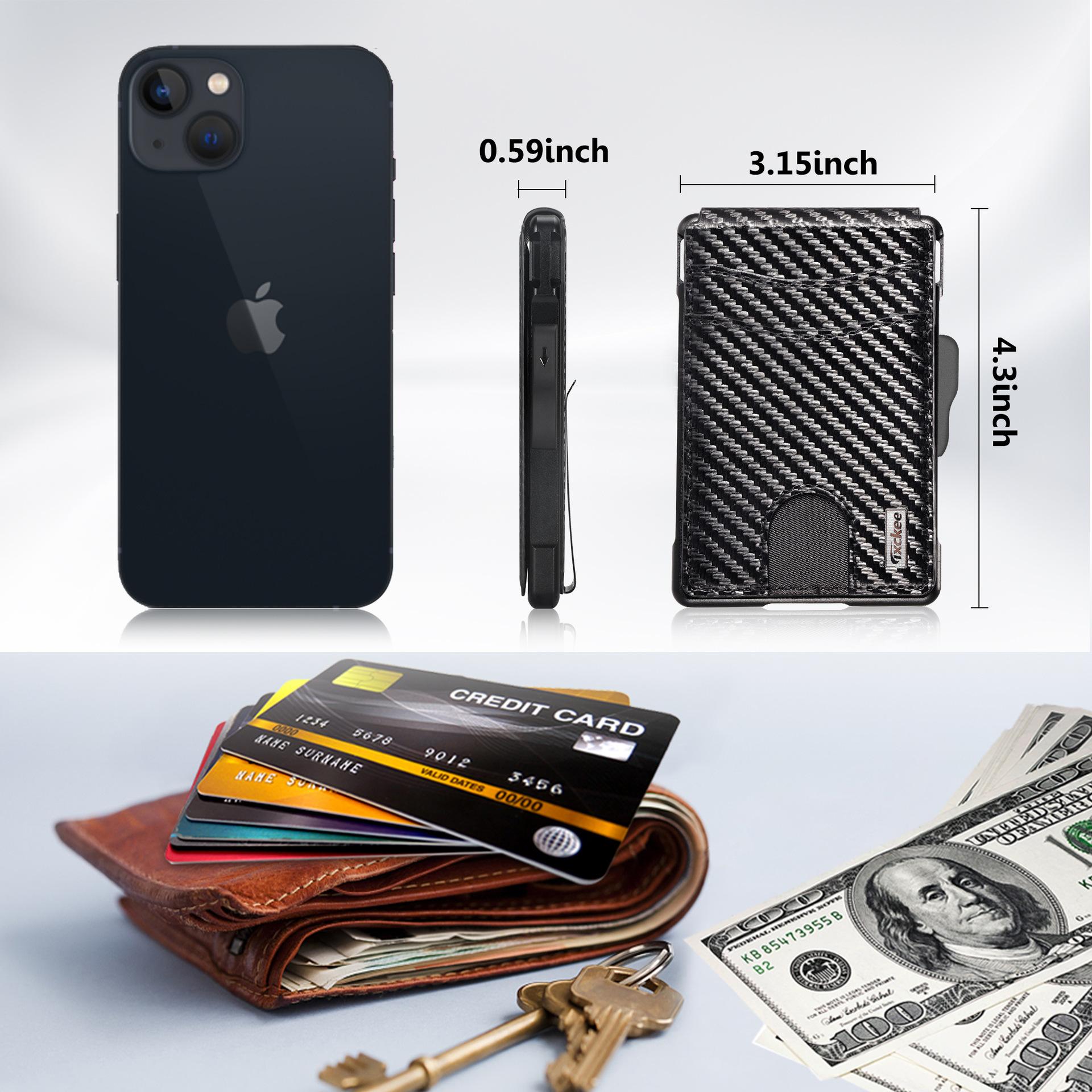Cross-border Carbon-fiber Leather Case Aluminum Holder Card 4