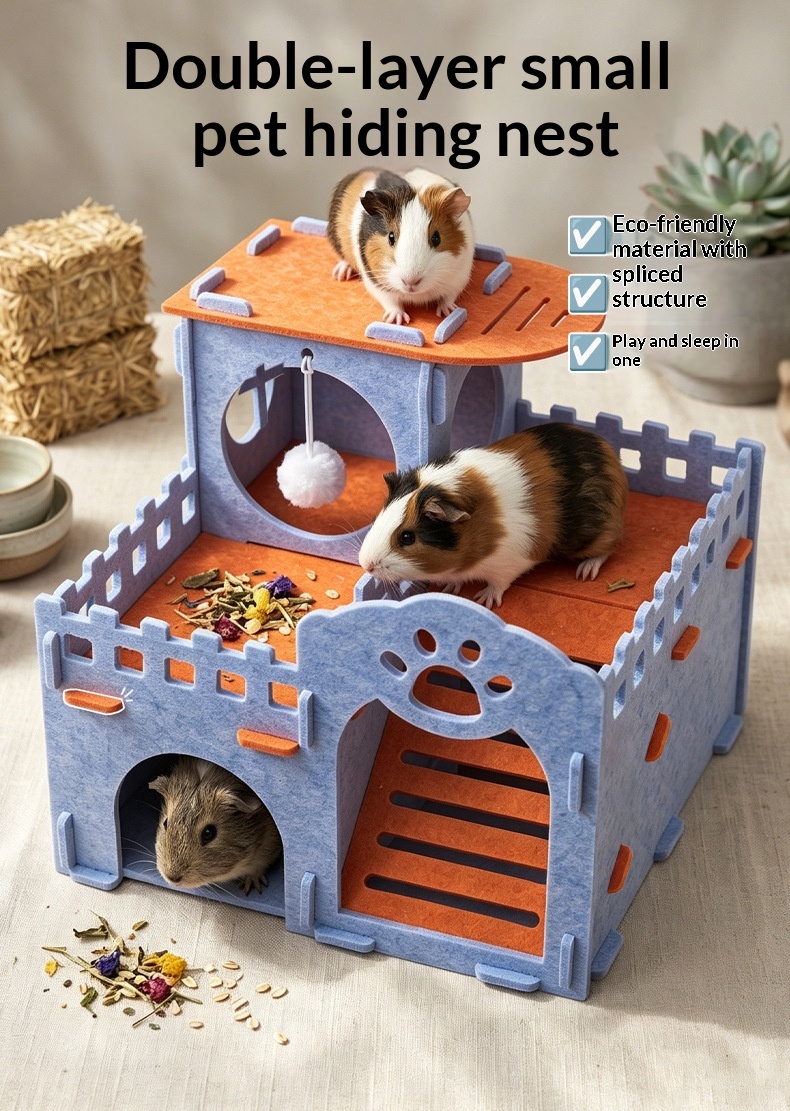 Felt Double-Layer Castle Hamster Hideout detail photo 1
