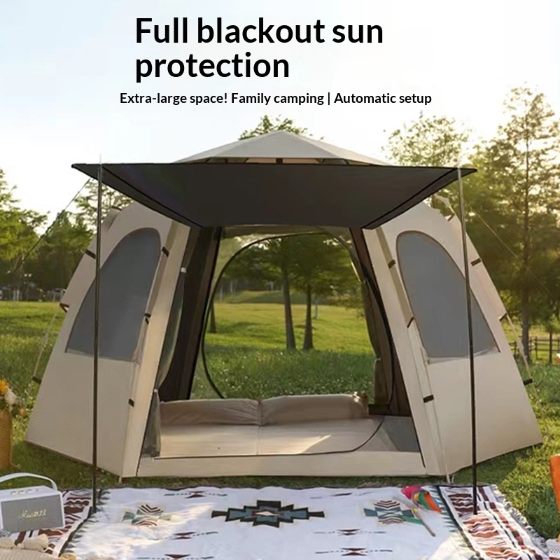 Outdoor Fully Automatic Waterproof And Sun-Resistant Hexagonal Tent