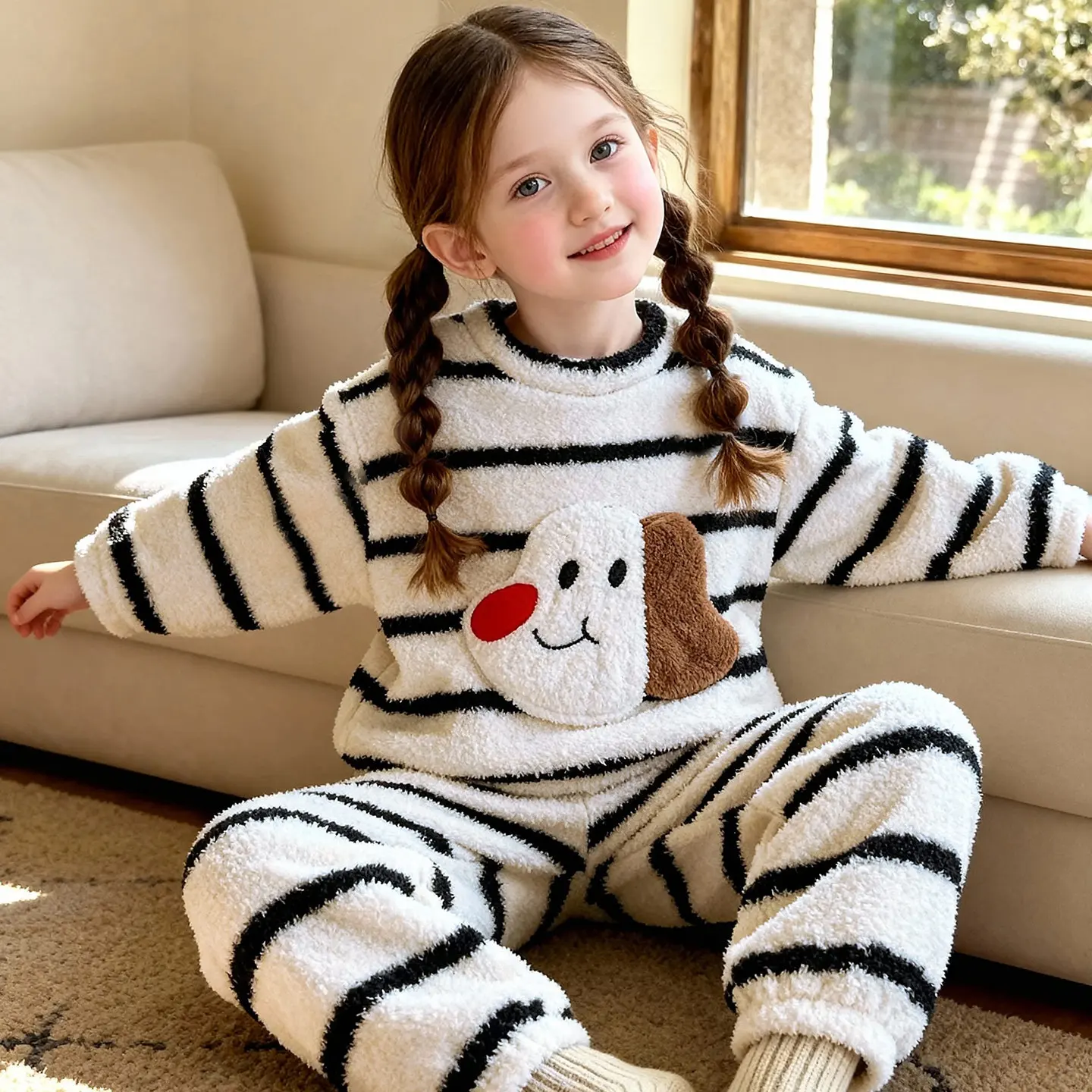 Cute-style Plush Thickened Warm Pajama And Loungewear