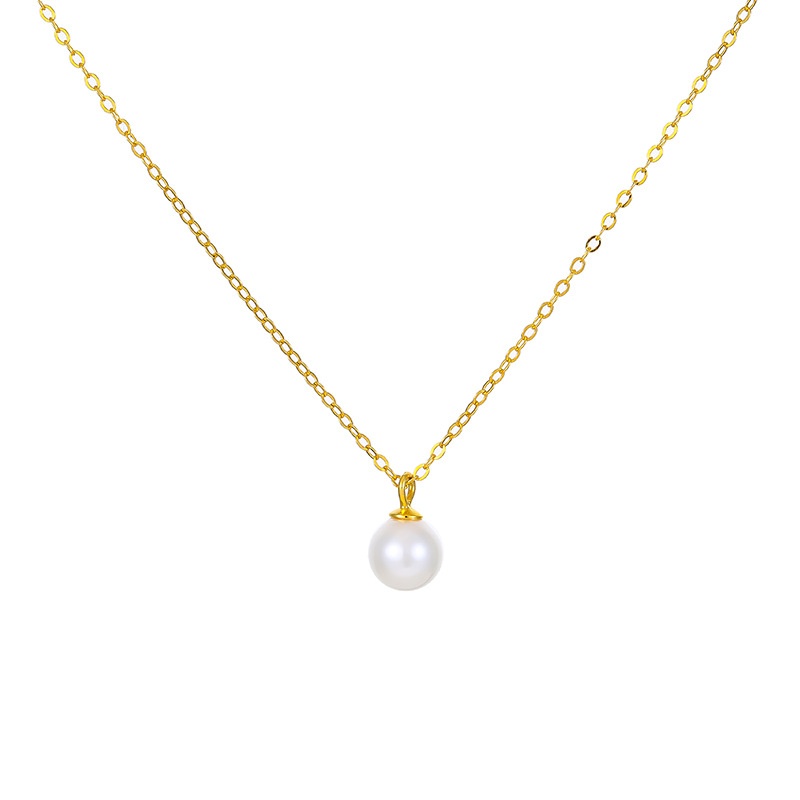 Silver Minimalist Shell-bead Pendant Necklace