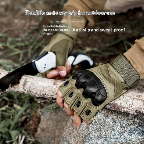 Tactical Gloves Outdoor Sports Protective Half-Finger Gloves