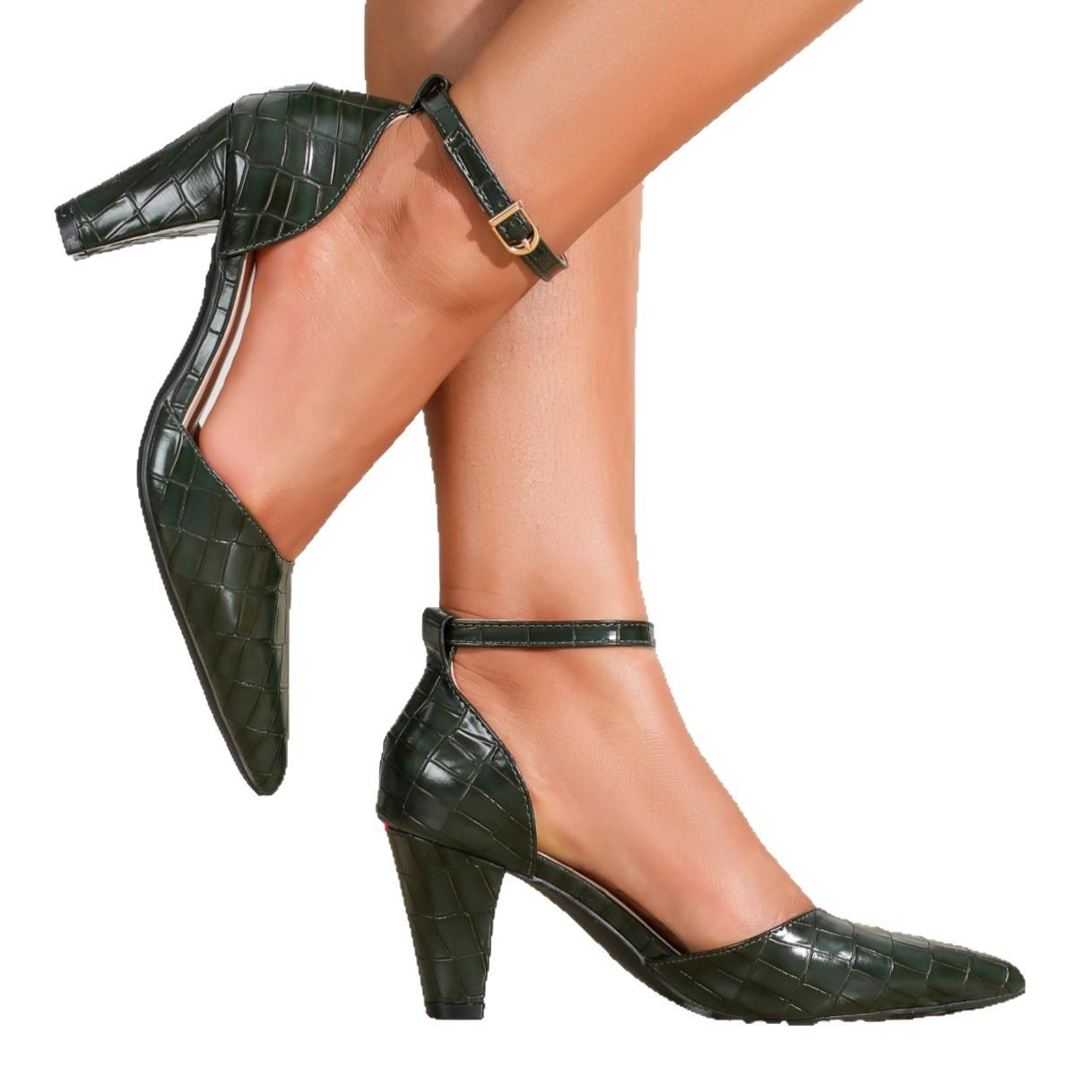 Pointed-Toe Chunky-Heel Pumps, picture 2 of 4