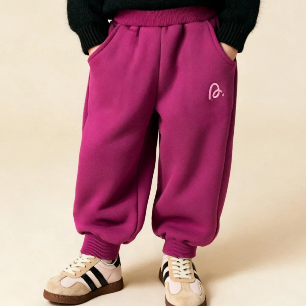 Warm Comfortable and Versatile Fleece-lined Jogger Pants for Boys