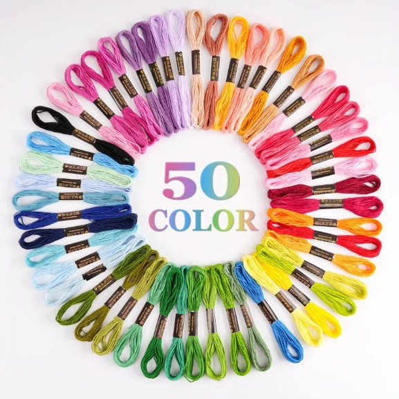 DIY Colorful Embroidery Floss Cross-stitch Thread