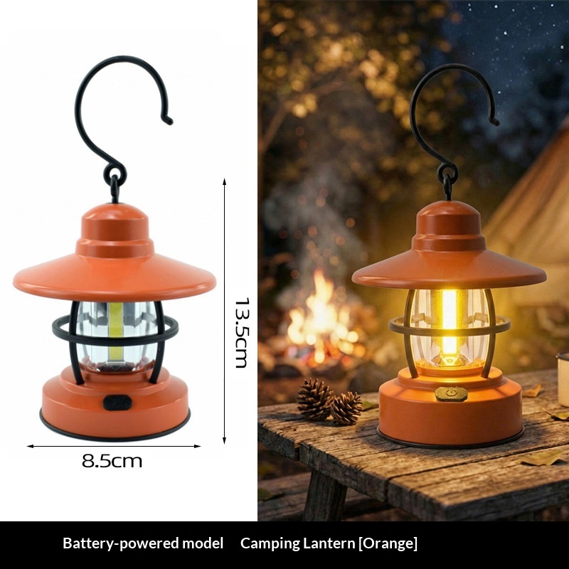 Lanterne de camping rétro solaire et rechargeable