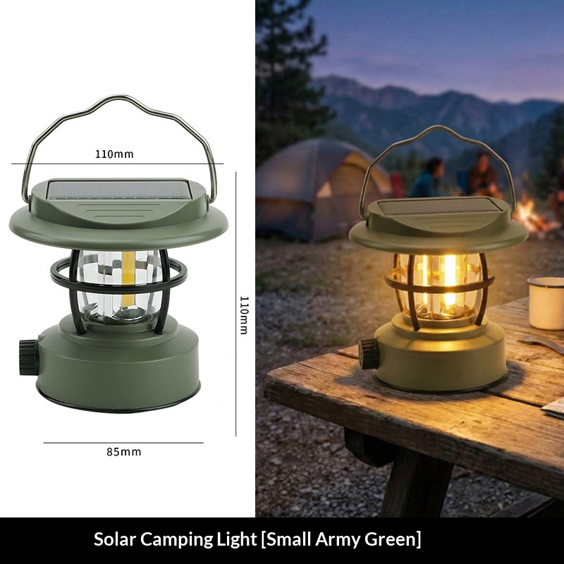 Lanterne de camping rétro solaire et rechargeable