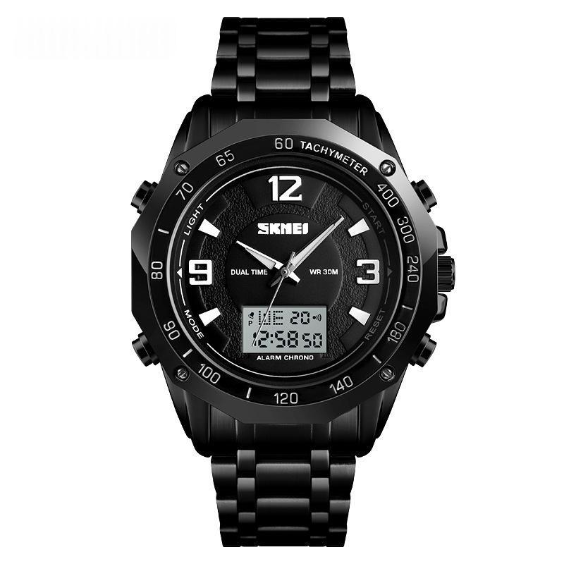 Dual-display Multi-function Business Steel-band Digital Watch 3