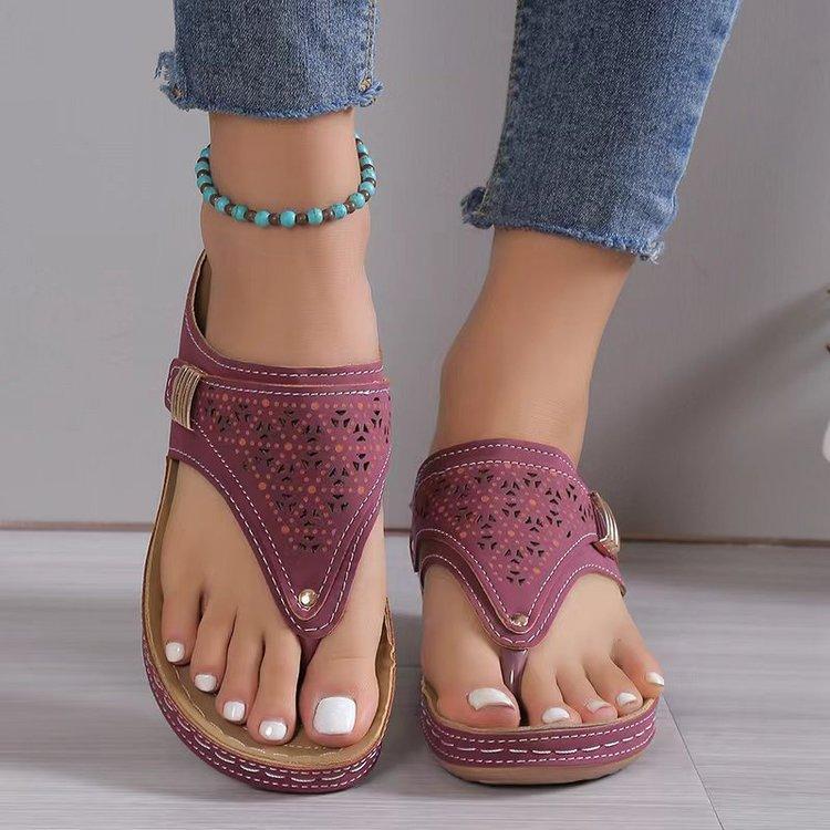 Straw Peep-Toe Wedge Sandals, picture 2 of 9