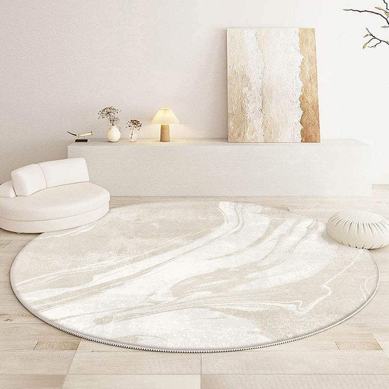 French-style Vintage Round Bedroom High-pile Crystal Velvet Rug