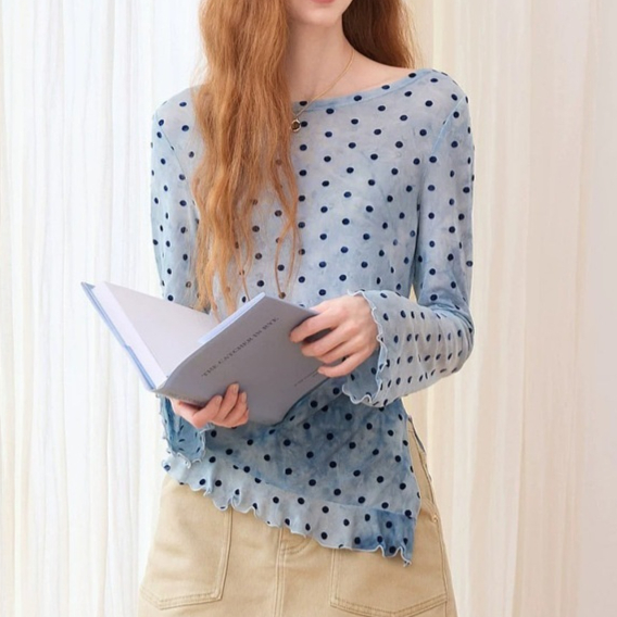 Off-shoulder Ombre Print Top