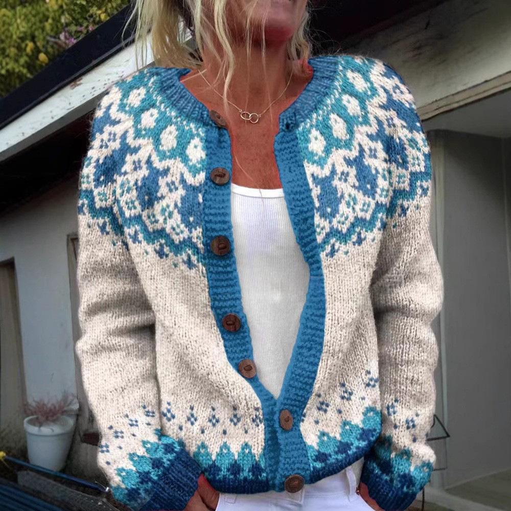 Personalized Ethnic-Style Jacquard Womens Sweater