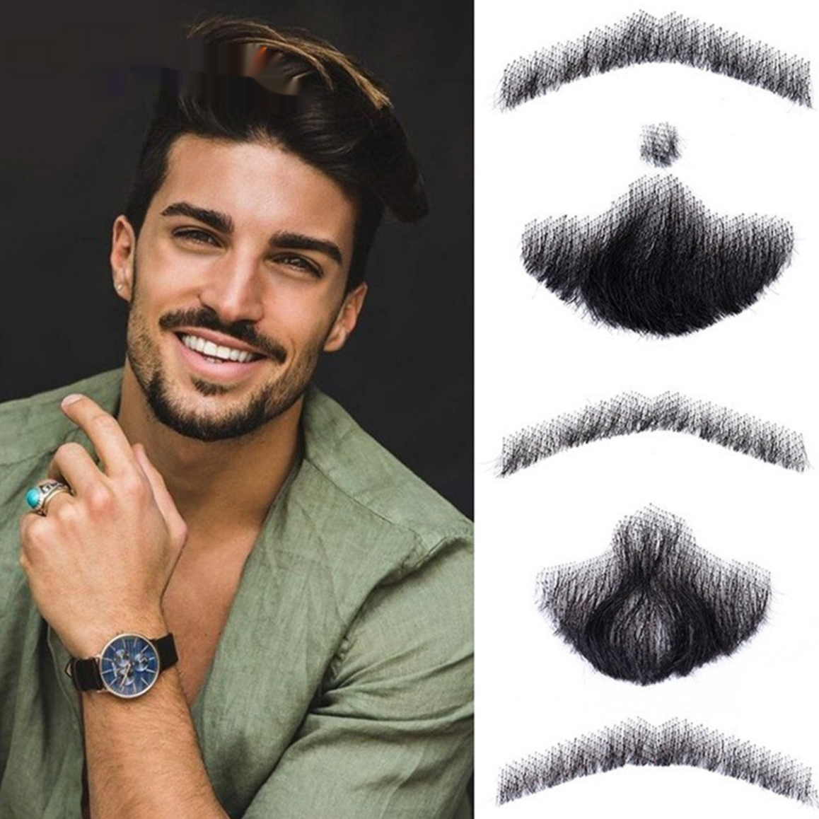 Hand-woven Simulation False Beard Eyebrows Film And Television Makeup Props