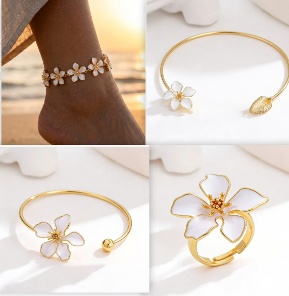 Metal Flower Anklet, picture 9 of 12