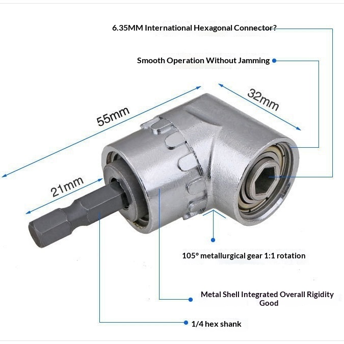 Adaptateur Angulaire 105° pour Perceuse