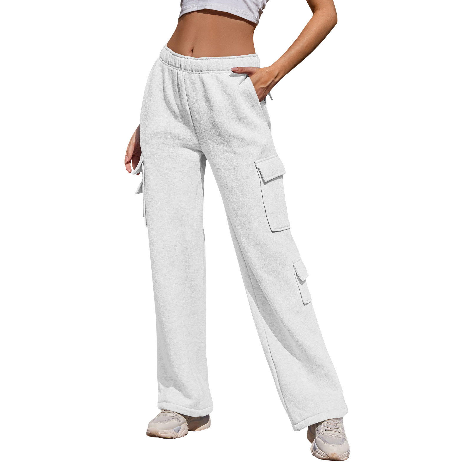 Women's Fashion Work Clothes Pocket Sweatshirt Trousers