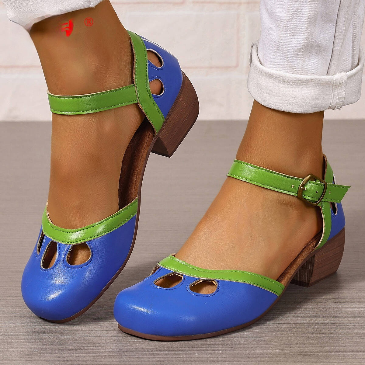 High-Heeled Buckle Sandals