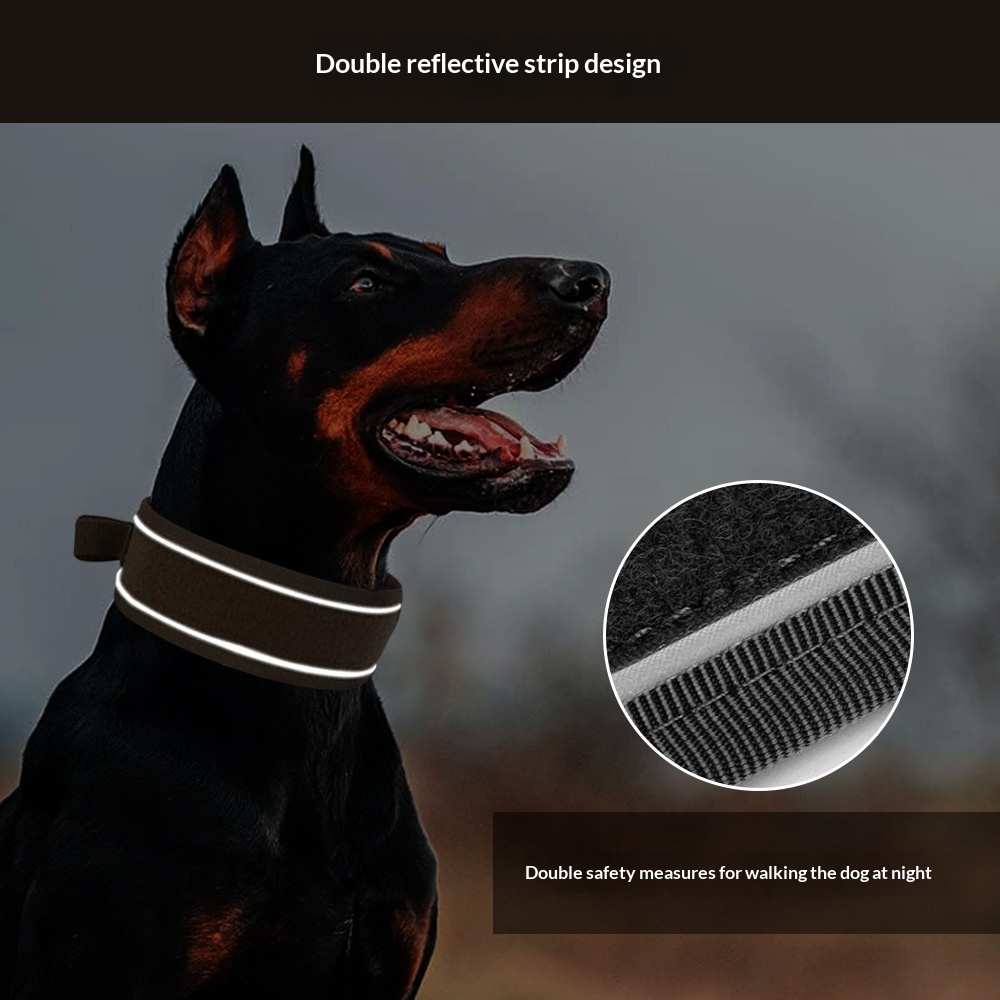 C4 Reflective Dog Collar Tactical Metal Buckle Dog Collar
