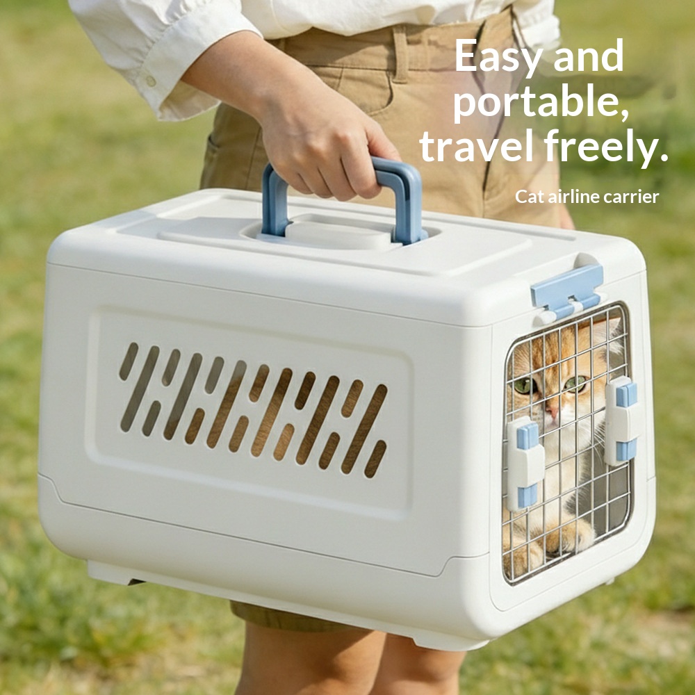 Foldable Pet Carrier For Cats And Dogs Suitable For Car Travel