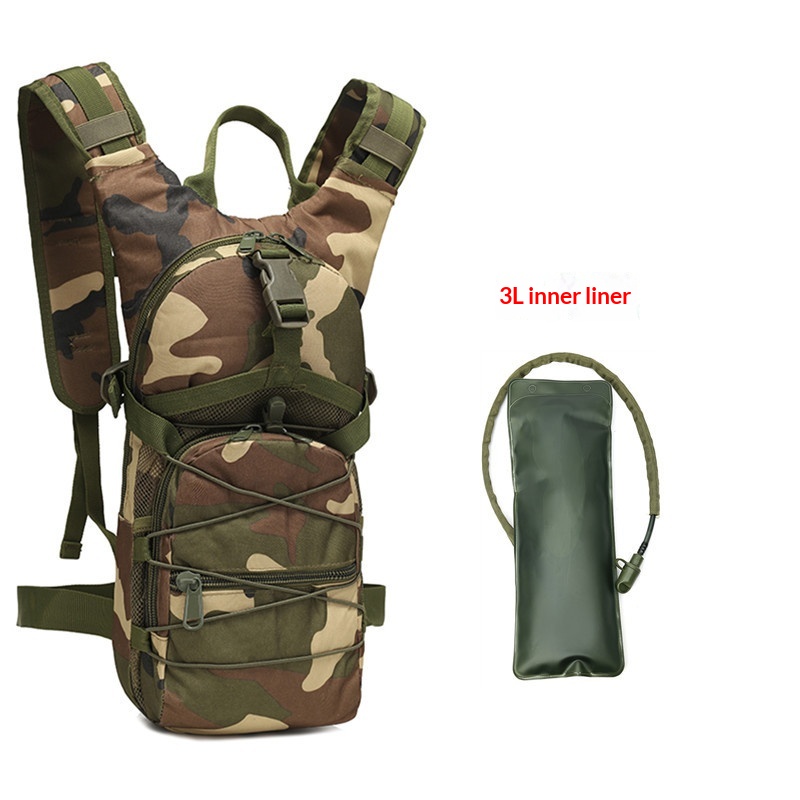 Mountaineering Color Sports Large-Capacity Water Bag Backpack Jungle Camouflage 3L Liner Free Size