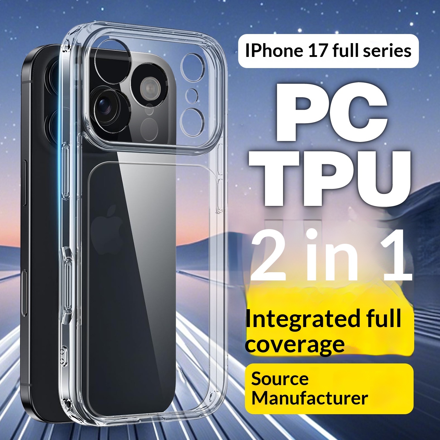 Transparent Drop-resistant 2-in-1 All-in-one Phone Case
