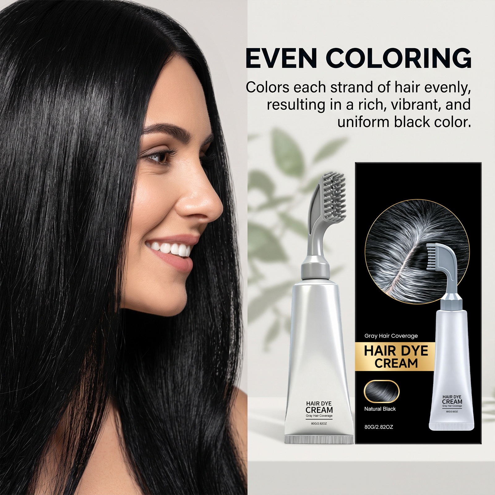 Natural Black Hair Dye Comb