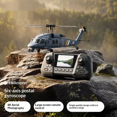 Helicopter With Built-in Screen Aerial Photography Single-rotor Tailless Fighter Toy