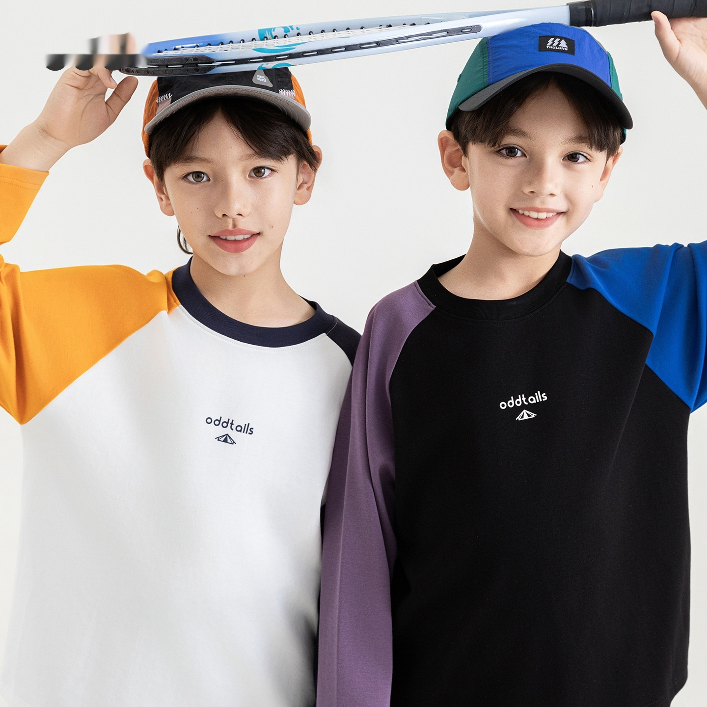 Kids Long-Sleeve Color-Block Drop-Shoulder T-Shirt