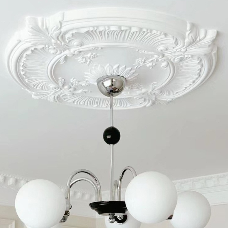 Round Ceiling Lamp Base European Gypsum Droplight Base