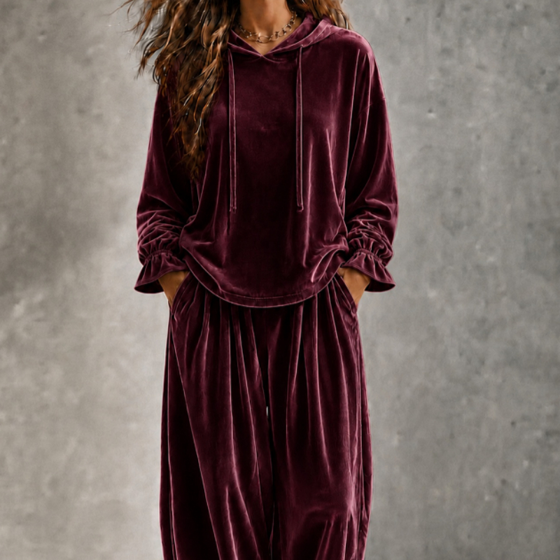 Soft And Smooth Wide-leg Long Pants For Women In A Two-piece Set