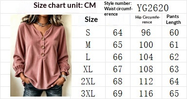 Women's corduroy long-sleeve blouse – patchwork minimalist top – front view