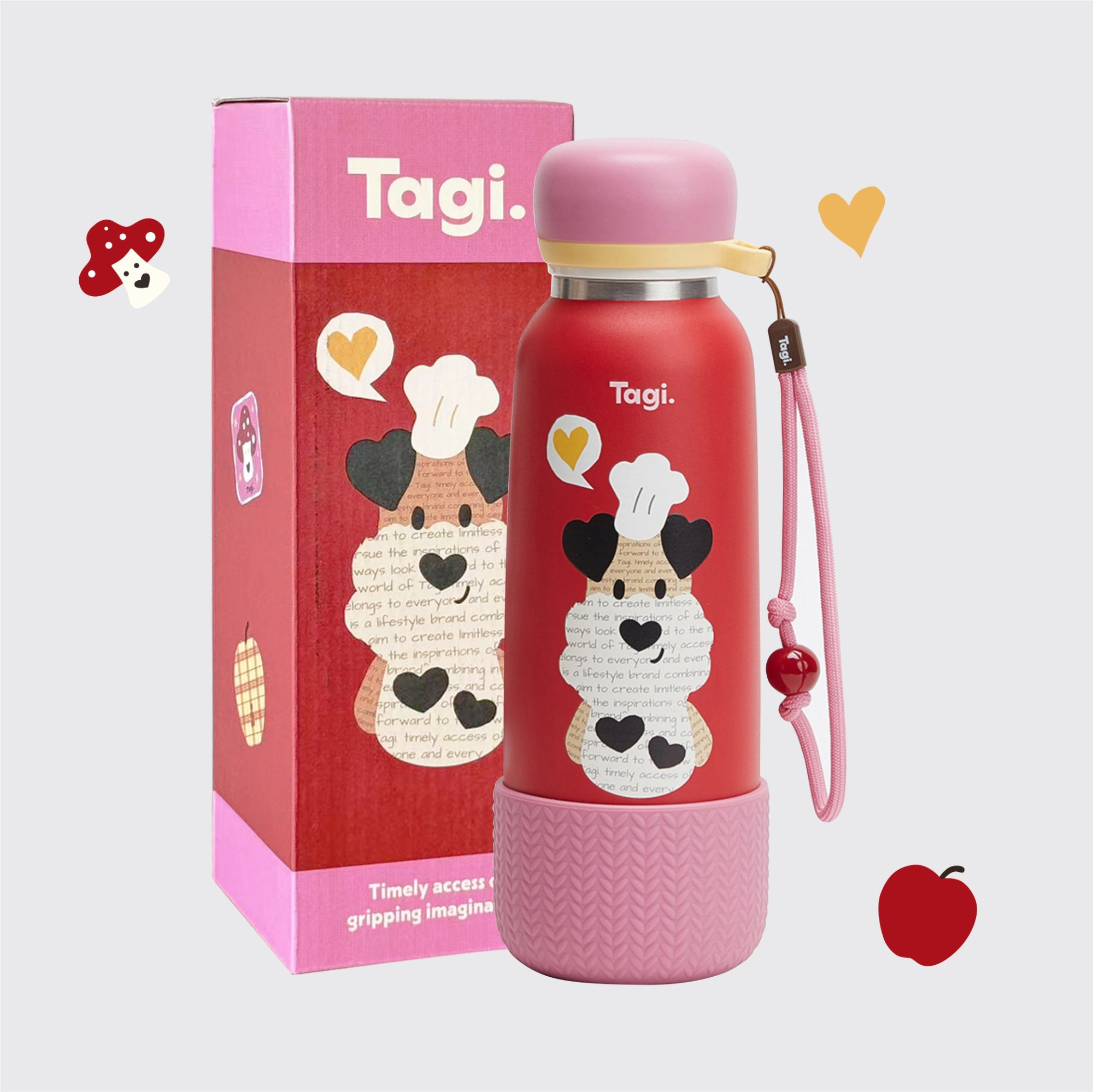 Stainless steel tea-infuser insulated cup (citrus