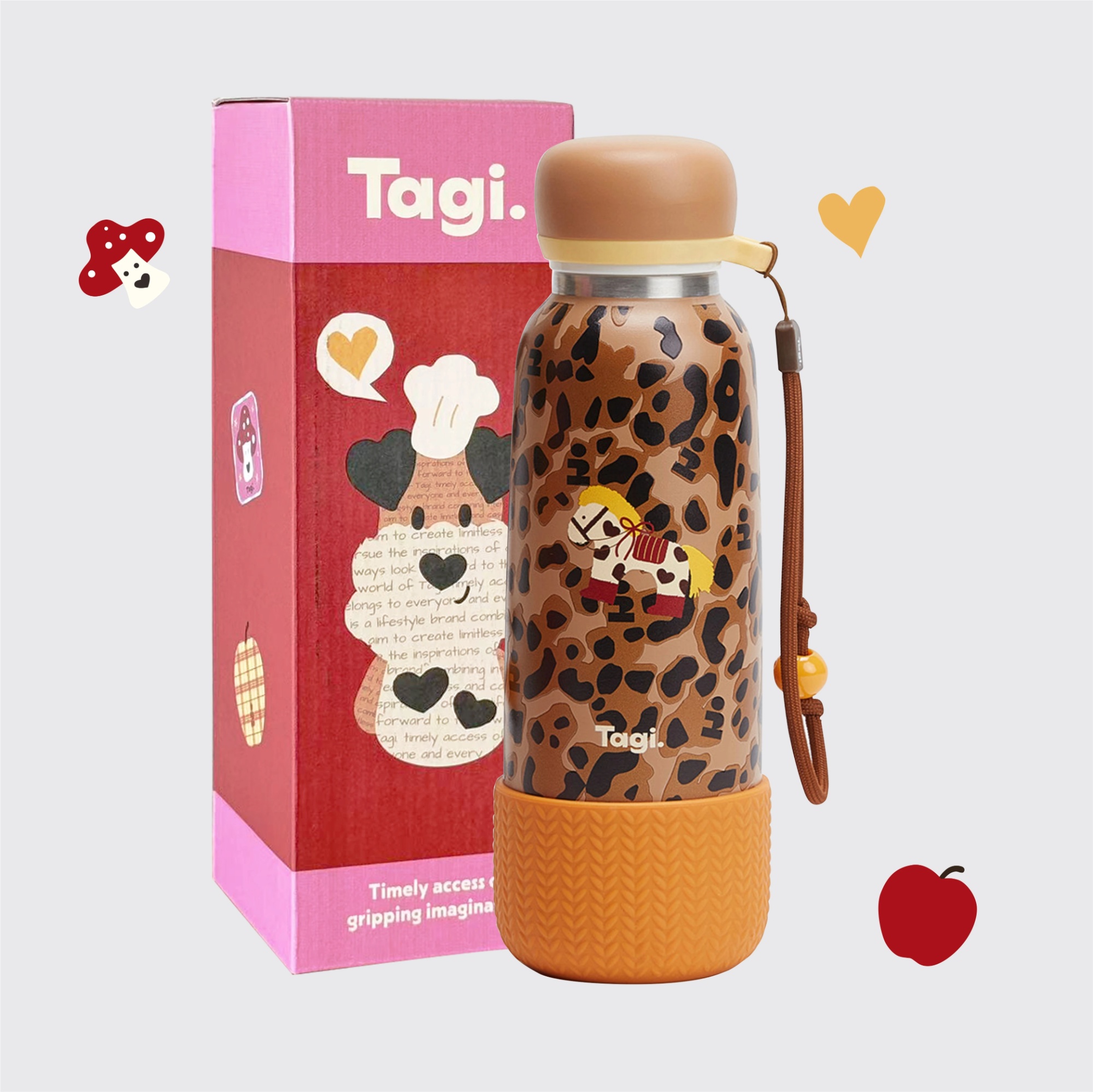 Stainless steel tea-infuser insulated cup (citrus