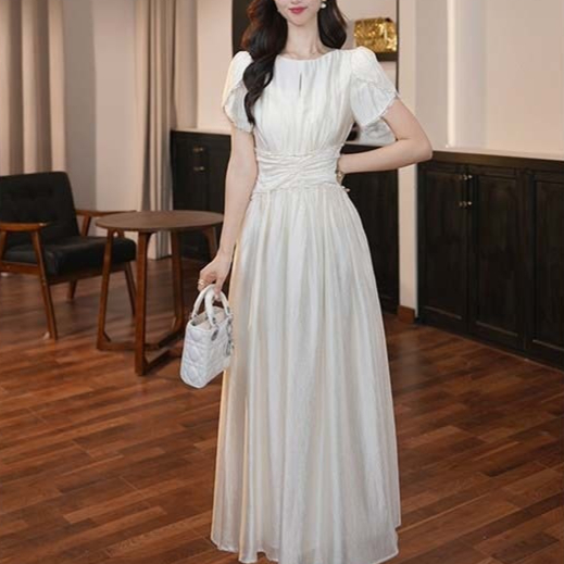 French-style Vintage High-waisted Figure-flattering Dress