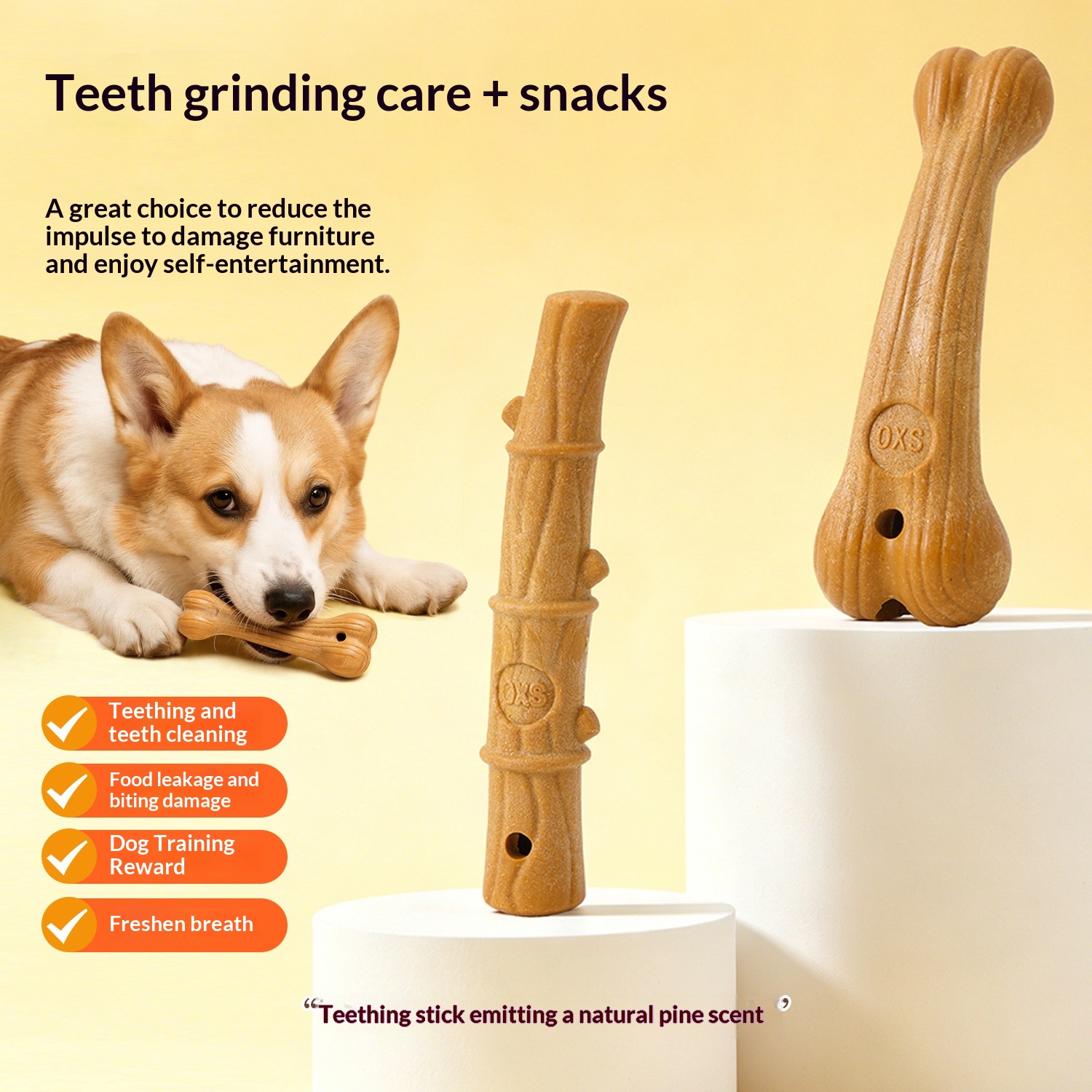 Dog Chew Stick Wood-plastic Bone Chew Toy