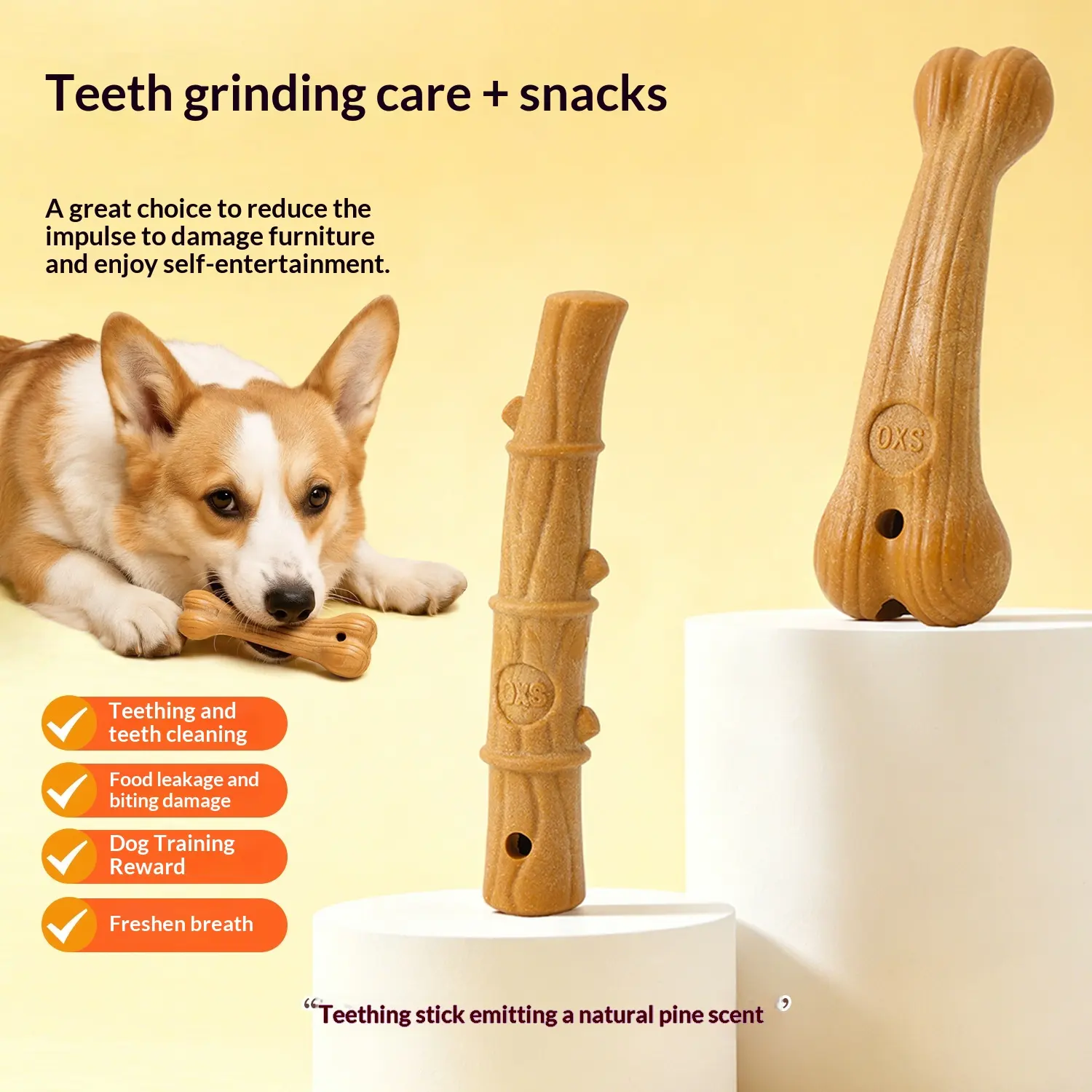 Dog Chew Stick Wood-plastic Bone Toy